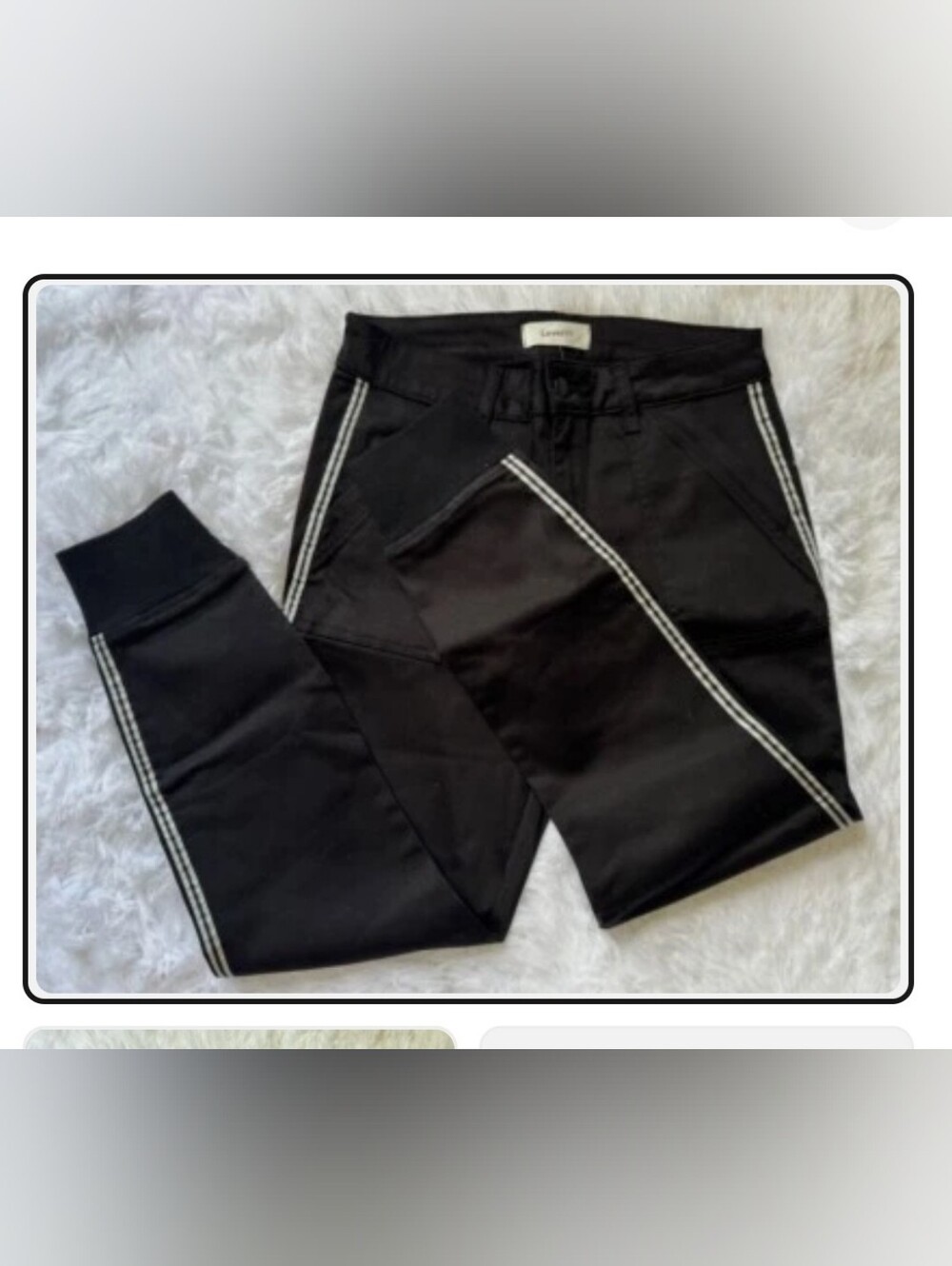 Level 99 x EVEREVE Jolie Utility Pants Black Sport Stripe Jogger Size 27